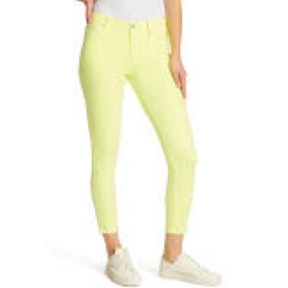 Ella Moss Ladies Mid Rise Skinny Ankle Jeans In Yellow - Picture 1 of 16